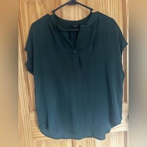 Quince Forest Green Women's Silk Blouse - worn once!